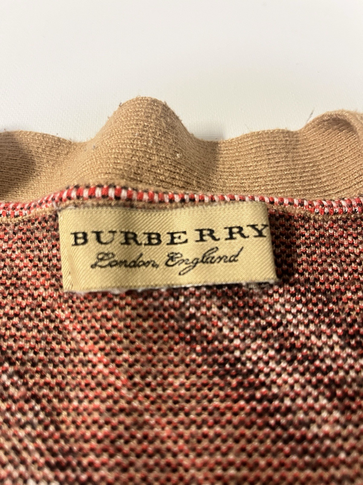 Vintage Burberry Small Classic Nova Check Cardigan Sweater Wool Blend Authentic image 3