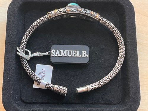 Samuel Behnam BJC 925 Sterling Silver & 18K Sleeping Beauty Turquoise Bracelet - Picture 11 of 18