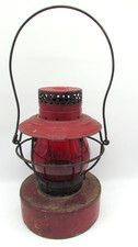Vintage Handlan 2000 Red Globe Extended Reservoir Kerosene Signal Lantern