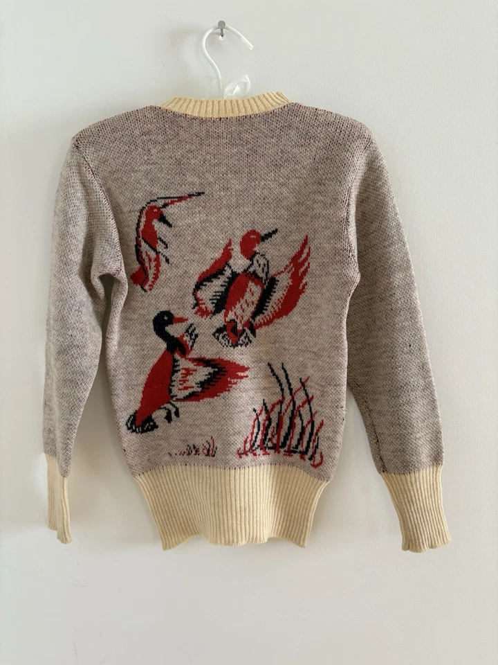 Suéter Tejido Vintage Años 40 Pato Novedad, Prendas de Punto, Lana Años 40 Foto 2 de 4