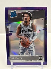 Panini Donruss Optic Tre Jones Rated Rookie Purple Prizm #188 Spurs 2020-21
