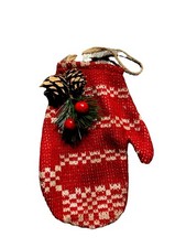 Red Mittens Fillable Christmas Ornament, Set Of 2