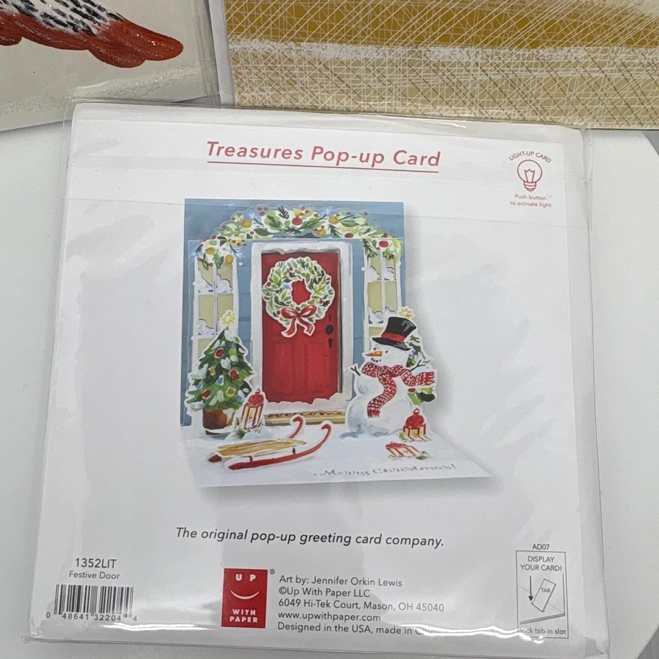 3 Up With Paper Treasures Pop Up Greeting Card Set Christmas Nativity Door Bird - Image 3 of 4