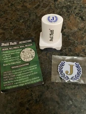 Ball Tatt - J Initial Golf Ball Stamp Self-Inking with Monogram Ball Marker Blue