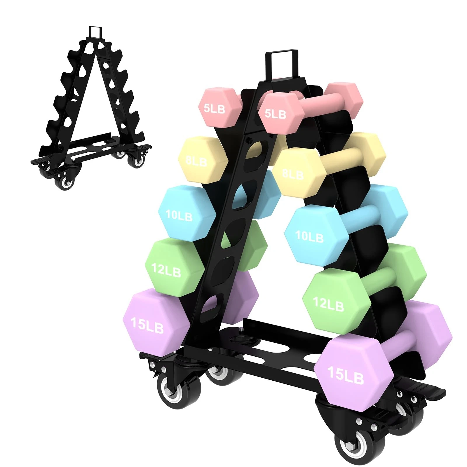 Weight Rack With Wheels Dumbbell Rack Weight Storage Organizer for...
