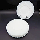 Imperial Glass Dinner Plates 9-1/2 Grape Vines Milk Glass Set Of 5 VTG