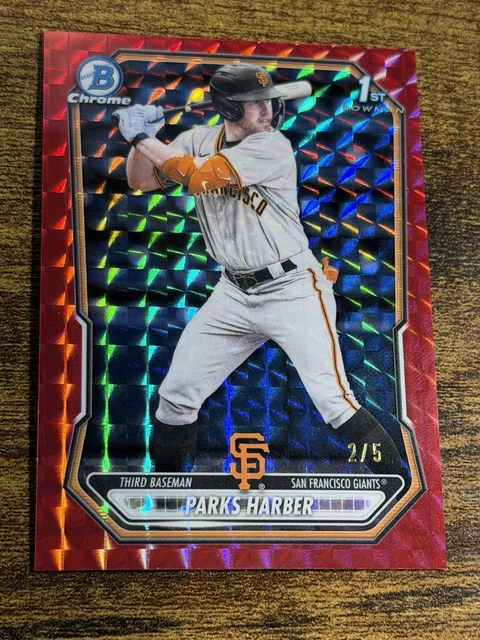 Parks Harber 2026 Bowman #BCP-43 1st Chrome Red Geometric Refractor /5