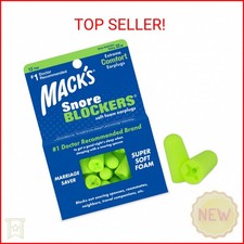 Mack  s Snore Blockers Soft Foam Earplugs, 12 Pair   32 dB High NRR, 37 dB SNR  
