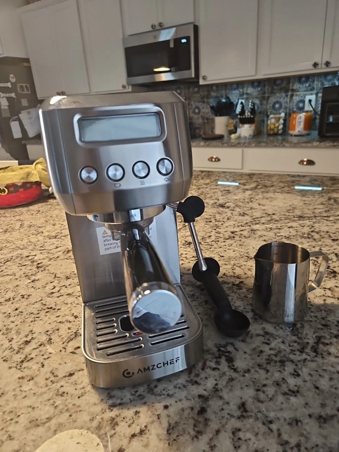 AMZCHEF Espresso Machine 20Bar, Coffee Maker with LCD Display