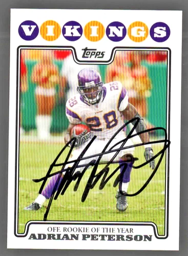 New ListingADRIAN PETERSON 2008 Topps Signed Autograph Vikings Card NM HOLOGRAM COA
