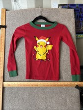 HANNA ANDERSSON POKEMON PIKACHU ON RED CHRISTMAS TOP KIDS SIZE 6/7