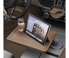 360  Rotating Wood Car Desk for Laptop  Food Cup Holder Tray Table