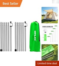 Portable Telescoping Tarp Poles for Tents - 2 Set, Waterproof & Durable