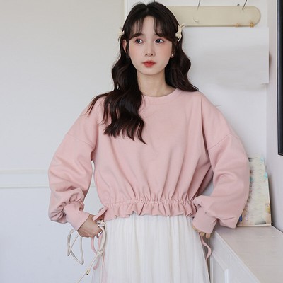 Sweet Girls School Loose Tops Sweater Pullover Ruffles Long Sleeve Student Shirt