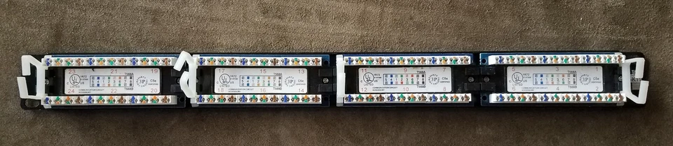 19" 1u Rack Mount 24 Port RJ-45 Ethernet Cat5e Patch Panel E157358 P24T-K11 - Image 4 of 4