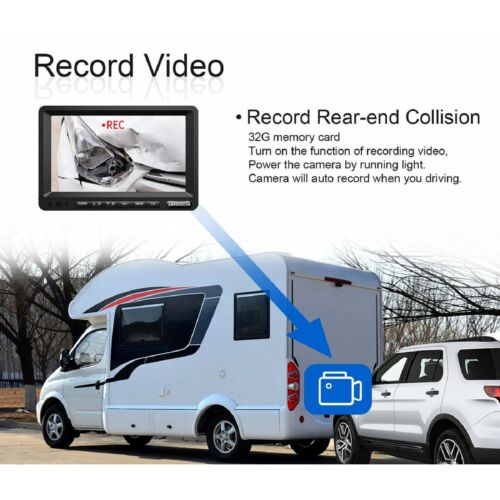 Sistema de monitor de cámara de reversa inalámbrica de 7" DVR impermeable para autocaravana camión autobús - Imagen 4 de 7