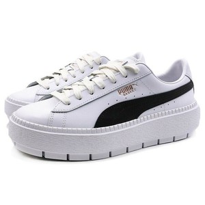 puma basket platform nere e bianche