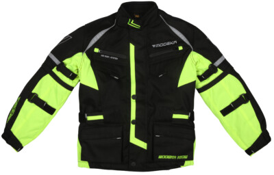 Modeka Tourex II Kids Size 140 Waterproof Black-Yellow Motorcycle Jacket