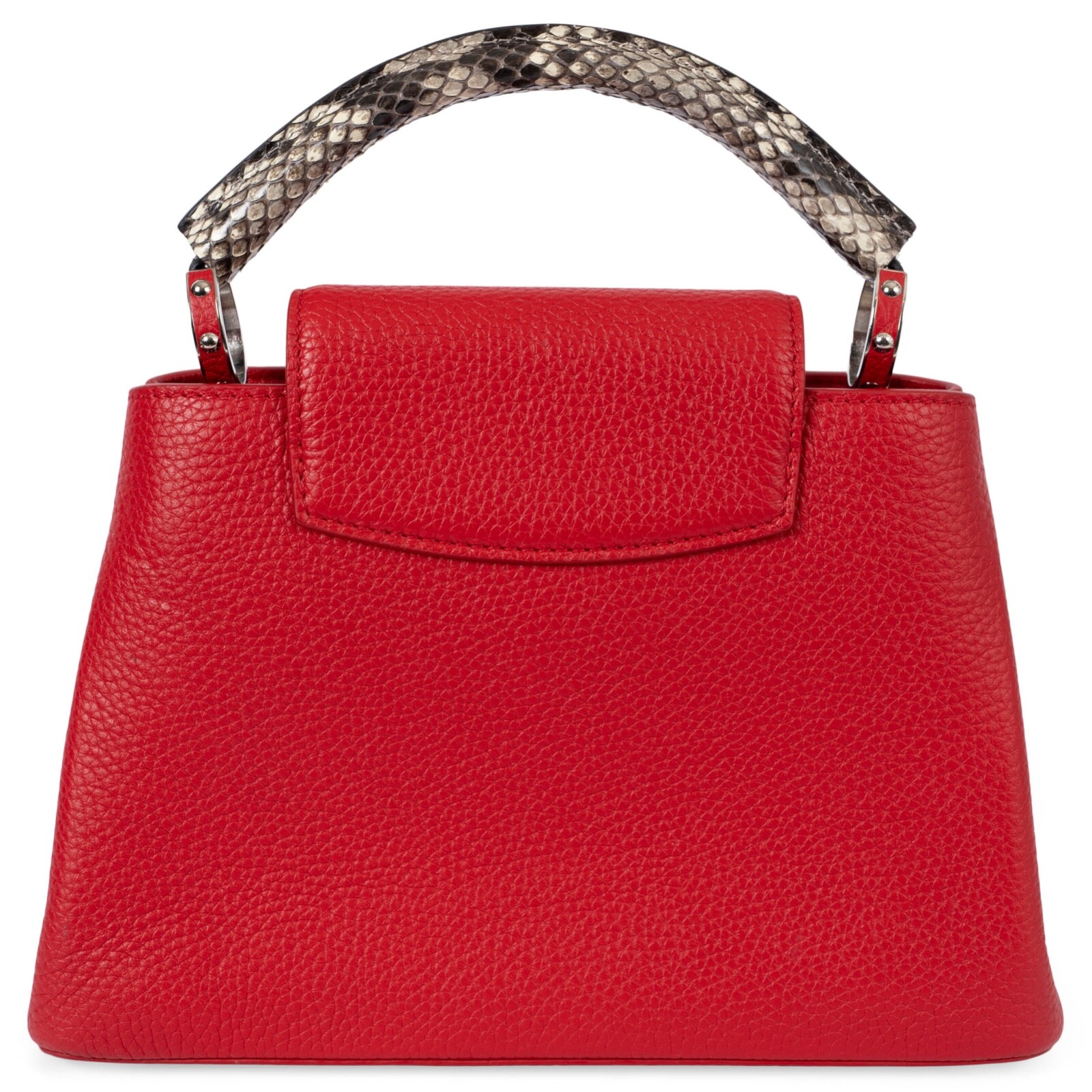 70270 auth LOUIS VUITTON Rubis red Taurillon leather CAPUCINES BB Bag image 3