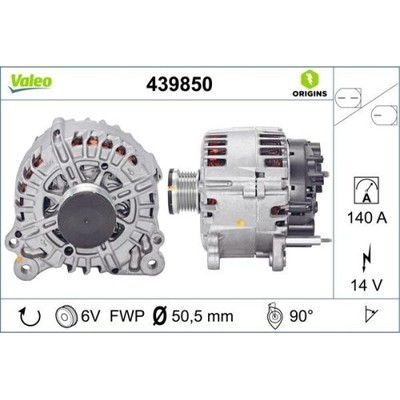 Generator Valeo 439850 Valeo Origins New Oe Technologie für Audi Seat Skoda VW
