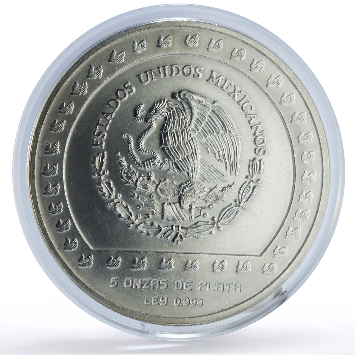 Mexico 10000 pesos Precolombina Piedra de Tizoc 5 oz silver coin