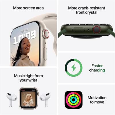 Apple Watch Series 7 45mm Green Aluminum Case with Green Sport