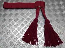 Genuine Officers Crimson / Maroon Waist Sash Belt British Army Style - NEW