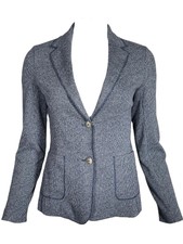 Antonelli Firenze Women Double Knit Fitted Blazer In Navy/grey