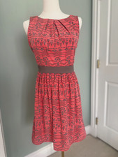 B. Darlin Sleeveless Fairy Peasant Aztec Dress Coral & Gray Lined Flowy Sz. 5/6