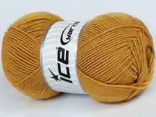 4-Skein Lot My Baby Yarn light antipilling acrylic 4x100g/220m Dark Gold