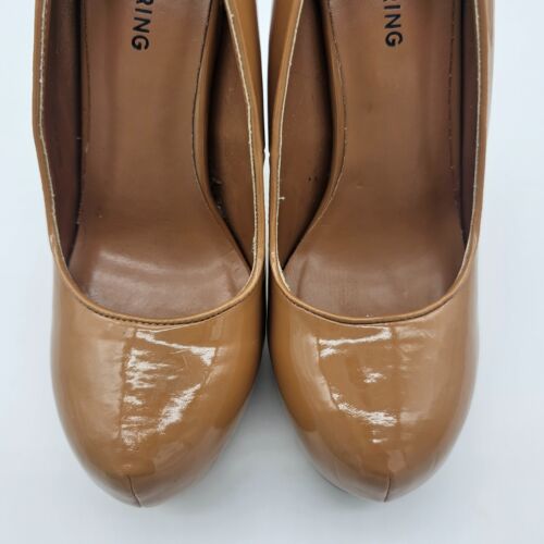 Call it Spring Women's Round Toe Caramel/Tan Platform High Heels, Size 6 - Picture 3 of 10