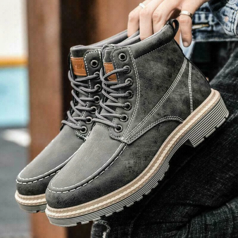 Men's British Style High Top Casual Work Boots, Autumn & Winter, Mid Top  Casual Men's Shoes, Outdoor Sports Shoes, Fashionable Boots, Protective  Shoes & Boots