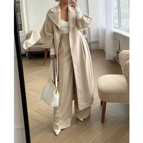 Mujeres Cárdigan de Lana Chaqueta Damas Fiesta Larga Maxi Manga Trench Coat - Imagen 21 de 49
