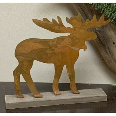 New Rustic Cabin Lodge Hunting Camp RUSTY MOOSE SHELF SITTER Figure 10''