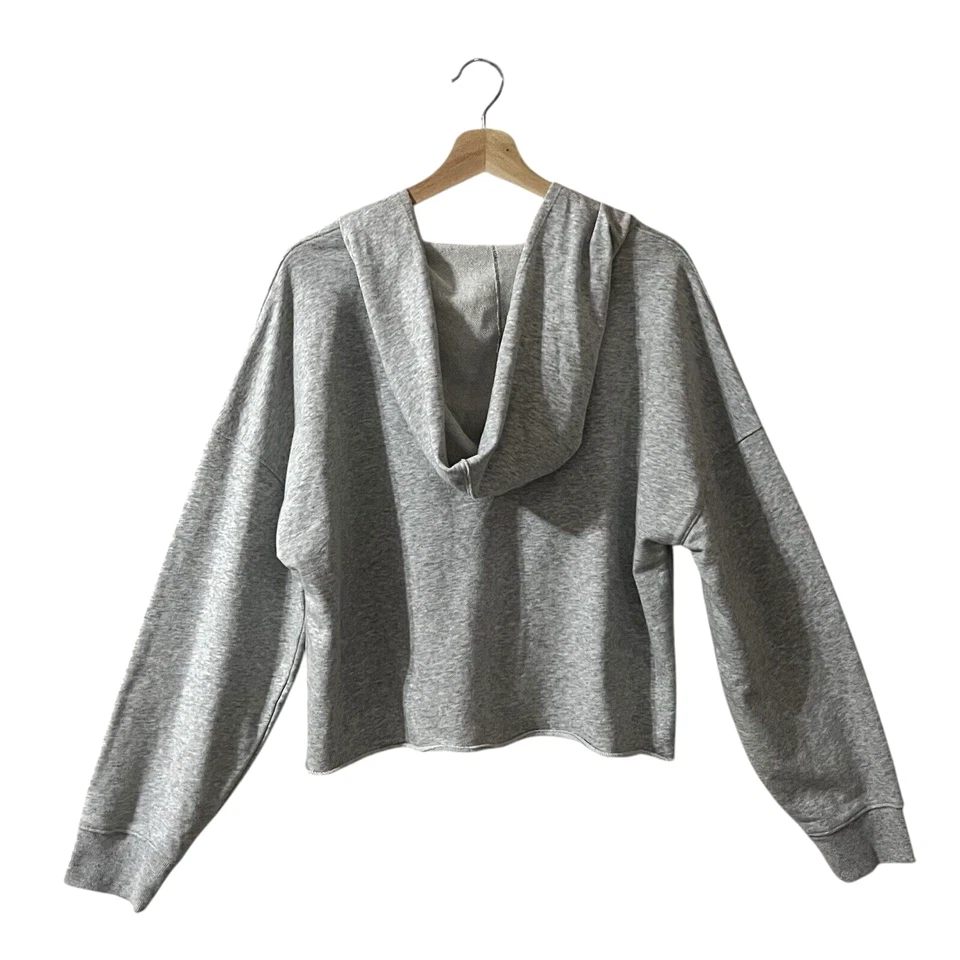 Champion Sudadera con Capucha Recortada Talla Mediana Gris Jaspeado Sudadera De Gran Tamaño Con Capucha Foto 2 de 4