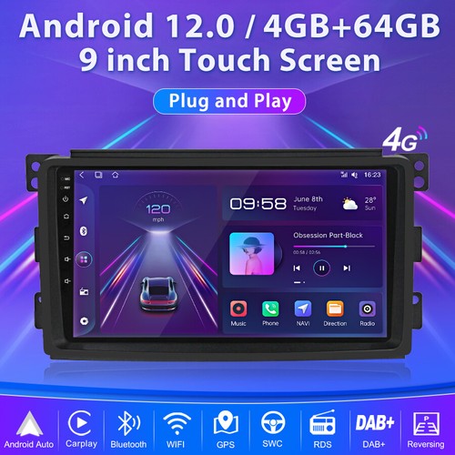 9"Android 13 GPS Sat Nav CarPlay DAB+Head Unit For Mercedes Smart Forfour Fortwo - Picture 4 of 13
