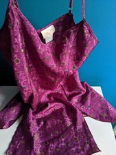 Vintage Nightgown Slip Dress NWOT NOS INNER MOST XS Liquid Satin Double Slits   