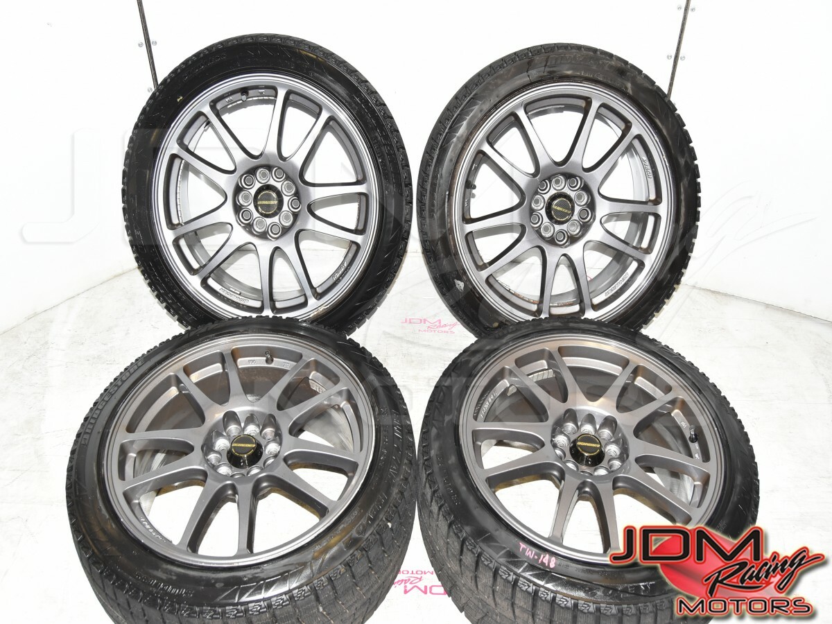 No.889　A-TECH　SCHNEIDER　シュナイダー　17インチ　17×7J　5穴　PCD114.3　タイヤ付　225/65R17　4本 Used JDM Schneider A-Tech 5x100 & 5x114.3 ET46 17inch Mags for