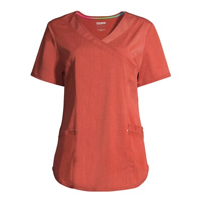 Scrubstar Premium Women’s Burnt Orange Mock Wrap Scrub Brand Sz  XS
