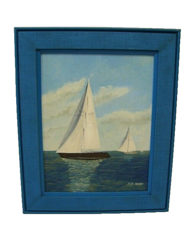 Nautical Sailboat Historical Sailboat Race Painting On Canvas FREDA HEAVEN