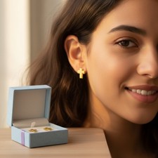 Xuping Fashion Small Cross Stud Earrings for Women Girls Gold plated. New In Box