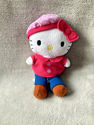 Sanrio Hello Kitty rosa Hut Schleife Marienkäfer Bücher weiches Plüschtier Stofftier Katze