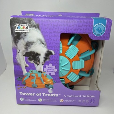 by Nina Ottosson Tower of Treats Level 4 Expert Dog Treat Puzzle Feeder Open Box