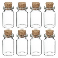8Pcs Mini Glass Bottles with Cork Stoppers, 8ml/0.27oz Small Clear Glass Jars