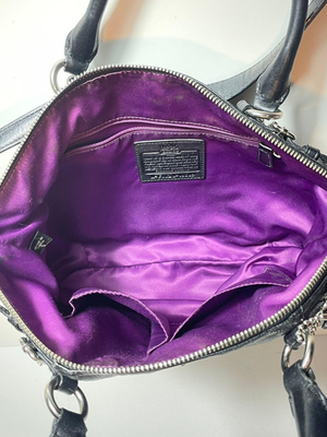 Coach Madison Sophia 18609 Black Leather Satchel Purple Lining | eBay