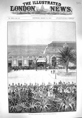 Original Old Antique Print 1895 Queen England Holiday Abroad Nice France 19th