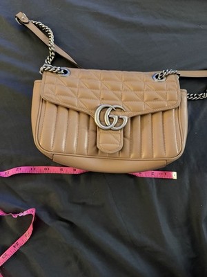Gucci Marmot Flap Handbag Purse Caramel
