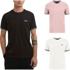 Image of Barbour Mens B.Intl Burnwood Tipped Cuff T-Shirt Soft Cotton T-Shirts