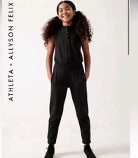 Athleta Girl X Allyson Felix Legend Black Girl's Jumpsuit Size 8-10 Tank Fleece