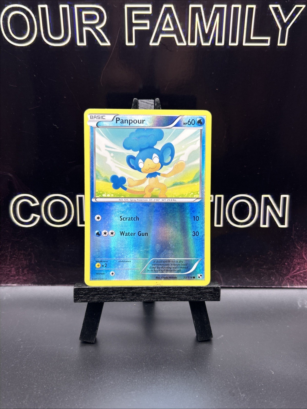 Panpour 33/114 Black & White Base Set Reverse Holo Common Pokémon Card TCG LP
